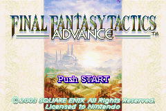 Final Fantasy Tactics Advance title screen for GameBoy Advance